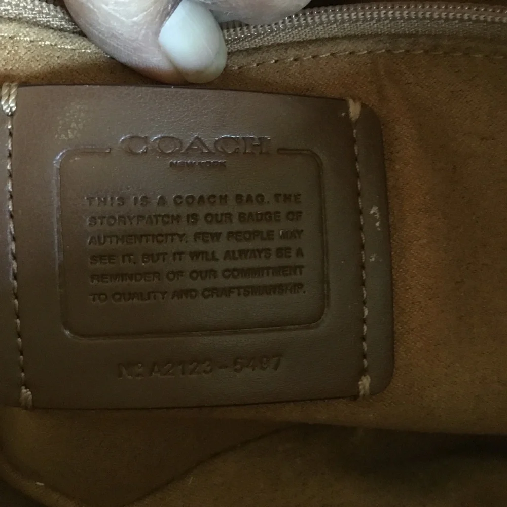 Coach Cream Leather Clutch with Gold Horse & Carriage Emblem